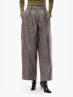 Qua - Pleated Leather Trousers