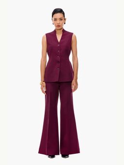 Qua - Creased Flare Trousers