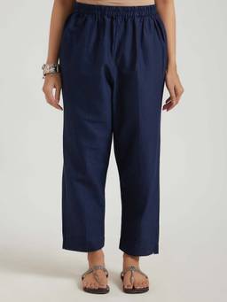 Meeta's - Navy Blue Cotton Pants