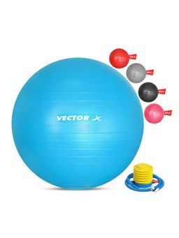Vector X - Exercise Ball - Professional Grade Anti-Burst Ball Yoga Fitness 65Cm Blue