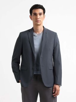 Arrow - Blue Solid Velocity Zero Calorie Slim Fit Blazer