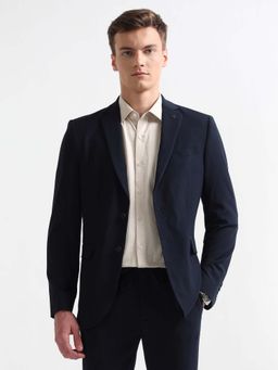 Arrow - Navy Blue Zero Calorie Slim Fit Dobby Blazer