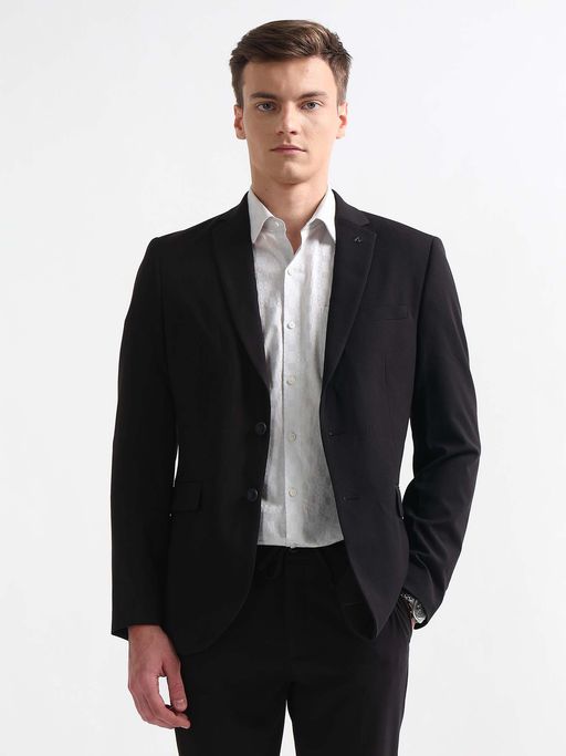 Arrow Black Zero Calorie Slim Fit Dobby Blazer