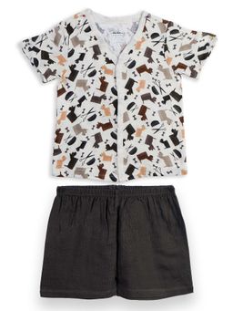 The Boo Boo Club - Multi-Color Organic Muslin Cotton Shirt and Shorts (Set of 2)