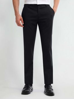 Arrow - Solid/Plain Blue Polyester Trousers