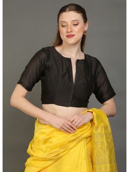 Palash - Black Solid Beads and Stones Chanderi Silk Stitched Blouse