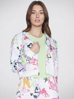SKECHERS - White Uno Graffiti FZ Hoodie