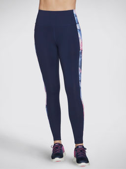 SKECHERS - Navy Blue Gowalk Summer Rose HW FL Leggings