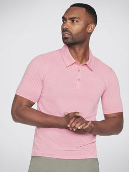 SKECHERS - Pink Godri Premier Stripe Polo T-Shirt