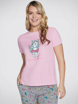 SKECHERS - Pink Summerbod Round Neck Tee