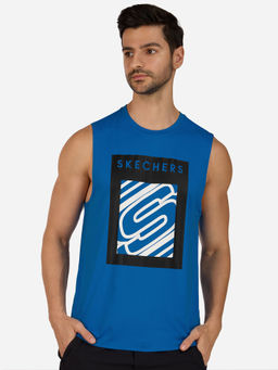 SKECHERS - Blue Godri Swift Logo Tank