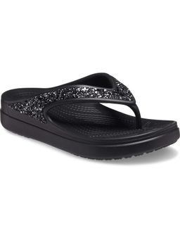 D'Shoe Lounge - Black Sloane Glitter Wedge Flip