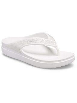 D'Shoe Lounge - White Sloane Glitter Wedge Flip