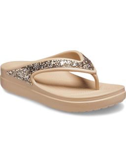 D'Shoe Lounge - Brown Sloane Glitter Wedge Flip