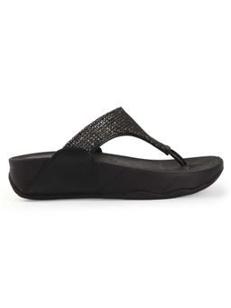 D'Shoe Lounge - Black Sparkle Strap Comfort Flipflop