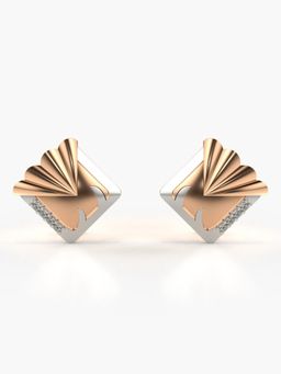 Valanova - Hallmarked 14K Gold and Certified Lab Grown Diamond 0.08Cts Rose Gold Studs Earrings