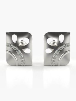 Valanova - Hallmarked 14K Gold and Certified Lab Grown Diamond 0.14Cts Silver Studs Earrings