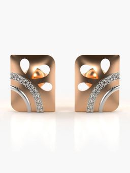 Valanova - Hallmarked 14K Gold and Certified Lab Grown Diamond 0.14Cts Rose Gold Studs Earrings