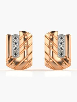 Valanova - Hallmarked 14K Gold and Certified Lab Grown Diamond 0.24Cts Rose Gold Studs Earrings