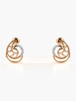 Valanova - Hallmarked 14K Gold and Certified Lab Grown Diamond 0.13Cts Rose Gold Studs Earrings