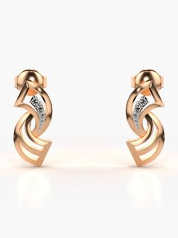 Valanova - Hallmarked 18K Gold and Certified Lab Grown Diamond 0.05Cts Rose Gold Studs Earrings