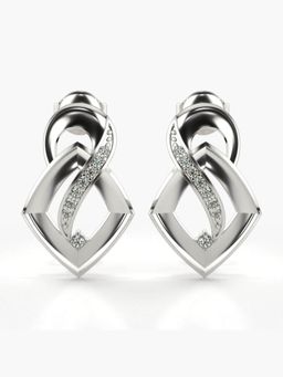 Valanova - Hallmarked 14K Gold and Certified Lab Grown Diamond 0.12Cts Silver Studs Earrings