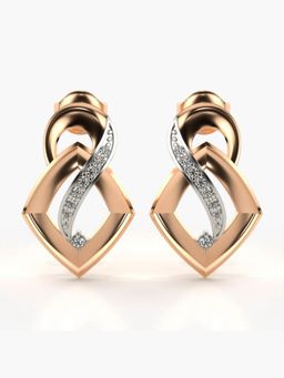 Valanova - Hallmarked 14K Gold and Certified Lab Grown Diamond 0.12Cts Rose Gold Studs Earrings