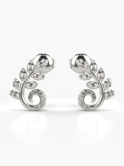 Valanova - Hallmarked 18K Gold and Certified Lab Grown Diamond 0.07Cts Silver Studs Earrings