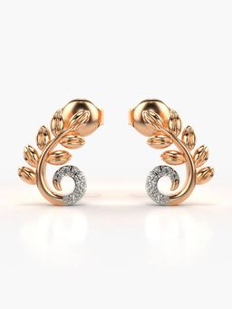 Valanova - Hallmarked 14K Gold and Certified Lab Grown Diamond 0.07Cts Rose Gold Studs Earrings