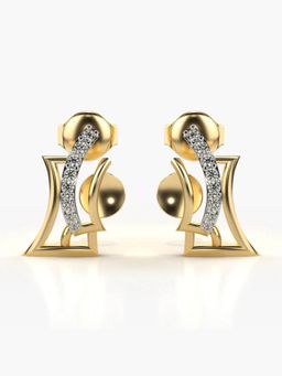 Valanova - Hallmarked 18K Gold and Certified Lab Grown Diamond 0.12Cts Gold Studs Earrings