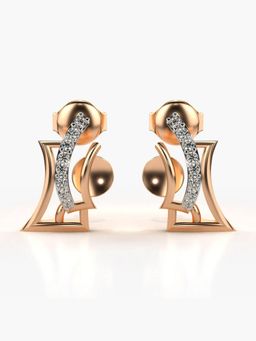 Valanova - Hallmarked 18K Gold and Certified Lab Grown Diamond 0.12Cts Rose Gold Studs Earrings