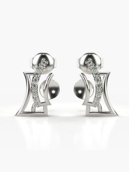 Valanova - Hallmarked 14K Gold and Certified Lab Grown Diamond 0.12Cts Silver Studs Earrings