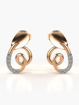 Valanova - Hallmarked 14K Gold and Certified Lab Grown Diamond 0.12Cts Rose Gold Studs Earrings