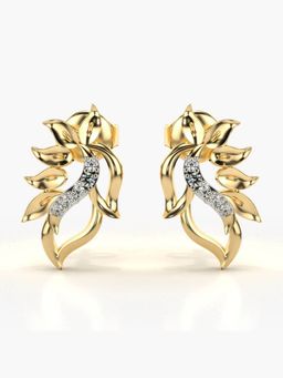 Valanova - Hallmarked 18K Gold and Certified Lab Grown Diamond 0.08Cts Gold Studs Earrings