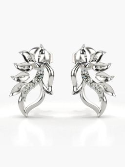 Valanova - Hallmarked 18K Gold and Certified Lab Grown Diamond 0.08Cts Silver Studs Earrings