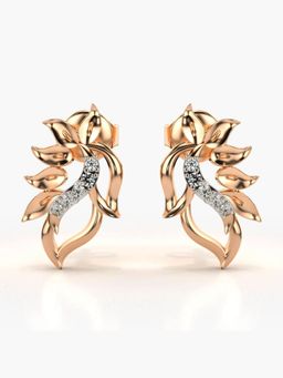 Valanova - Hallmarked 14K Gold and Certified Lab Grown Diamond 0.08Cts Rose Gold Studs Earrings