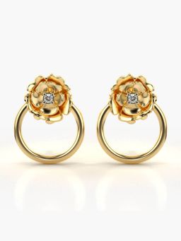 Valanova - Hallmarked 18K Gold and Certified Lab Grown Diamond 0.02Cts Gold Studs Earrings