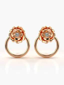 Valanova - Hallmarked 14K Gold and Certified Lab Grown Diamond 0.02Cts Rose Gold Studs Earrings