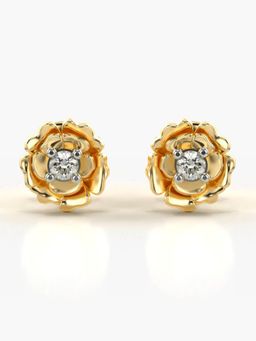Valanova - Hallmarked 14K Gold and Certified Lab Grown Diamond 0.10Cts Gold Studs Earrings