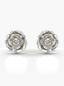 Valanova - Hallmarked 14K Gold and Certified Lab Grown Diamond 0.10Cts Silver Studs Earrings