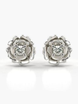 Valanova - Hallmarked 14K Gold and Certified Lab Grown Diamond 0.19Cts Silver Studs Earrings