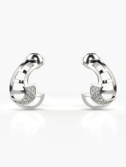 Valanova - Hallmarked 14K Gold and Certified Lab Grown Diamond 0.13Cts Silver Studs Earrings