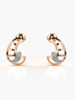 Valanova - Hallmarked 14K Gold and Certified Lab Grown Diamond 0.13Cts Rose Gold Studs Earrings