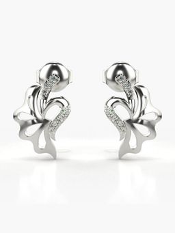 Valanova - Hallmarked 14K Gold and Certified Lab Grown Diamond 0.09Cts Silver Studs Earrings