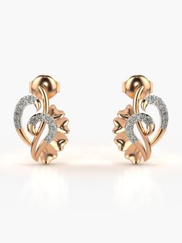 Valanova - Hallmarked 14K Gold and Certified Lab Grown Diamond 0.21Cts Rose Gold Studs Earrings