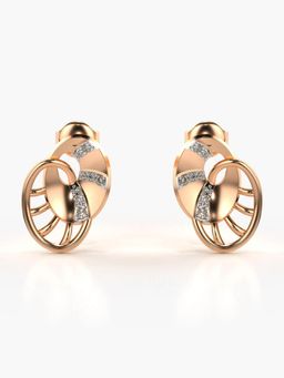 Valanova - Hallmarked 14K Gold and Certified Lab Grown Diamond 0.13Cts Rose Gold Studs Earrings