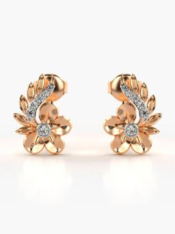 Valanova - Hallmarked 18K Gold and Certified Lab Grown Diamond 0.13Cts Rose Gold Studs Earrings