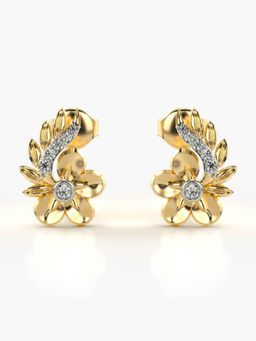 Valanova - Hallmarked 14K Gold and Certified Lab Grown Diamond 0.13Cts Gold Studs Earrings