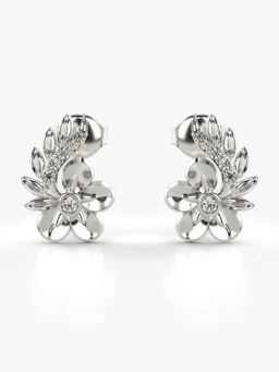 Valanova - Hallmarked 14K Gold and Certified Lab Grown Diamond 0.13Cts Silver Studs Earrings