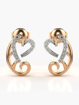 Valanova - Hallmarked 14K Gold and Certified Lab Grown Diamond 0.18Cts Rose Gold Studs Earrings